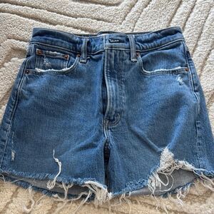 Abercrombie & Fitch Distressed Blue Jean Shorts